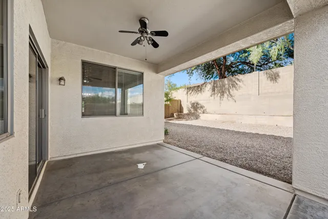 a view of a yard with potted plants