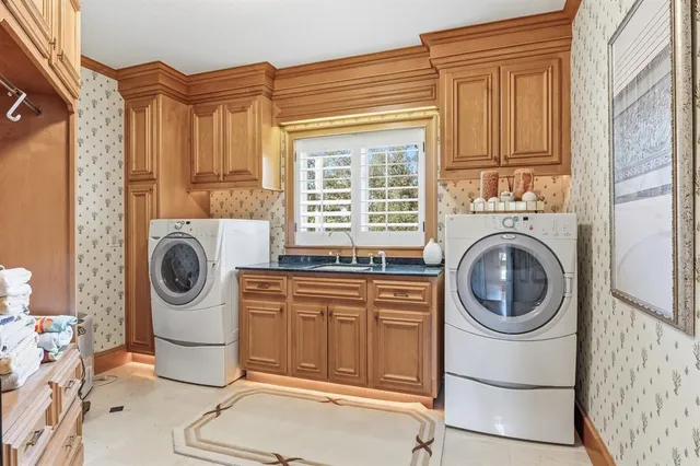 a view of a swimming pool with a patio