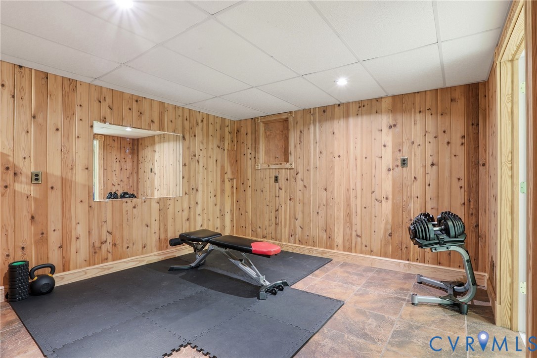 13300 West Patrick Henry Road Doswell, VA 23047 - Photo 42 of 69 Recreation room featuring wood paneling, recessed