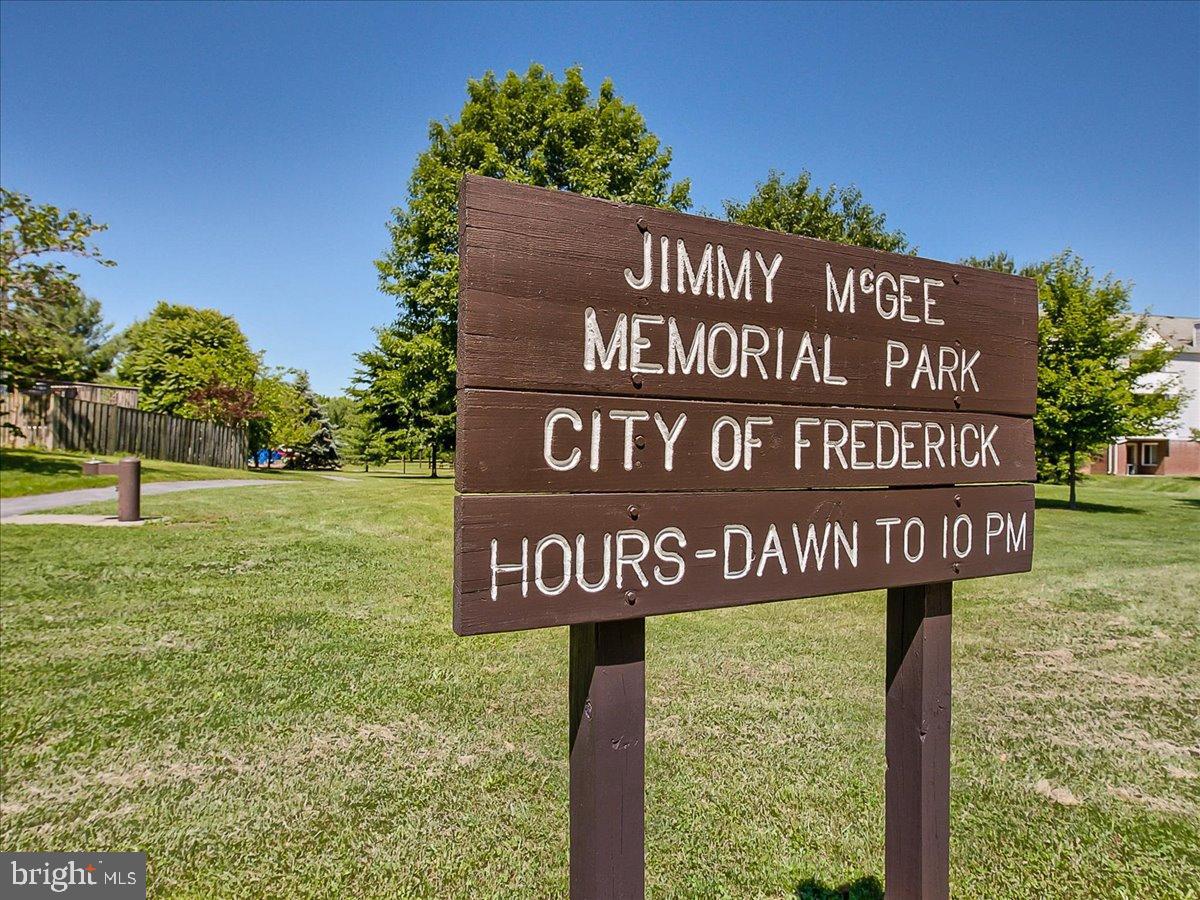 2141 Wainwright Court, Unit BA Frederick, MD 21702 - Photo 40 of 42 Welcome to Jimmy McGee Memorial Park