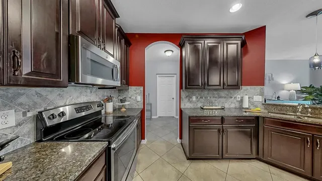 a living room with furniture