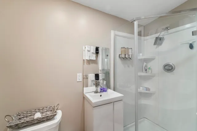 a backyard of a house with seating space