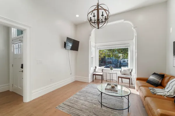 a living room with furniture
