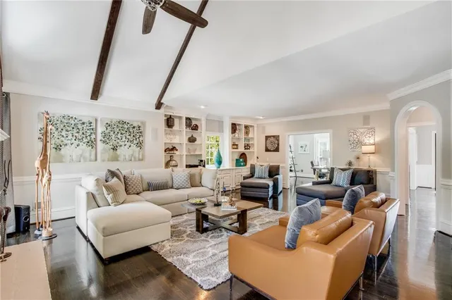 a living room with furniture