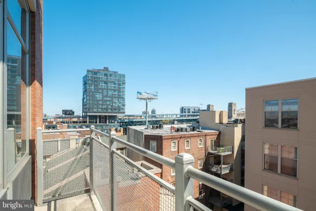 a view of a city from a balcony