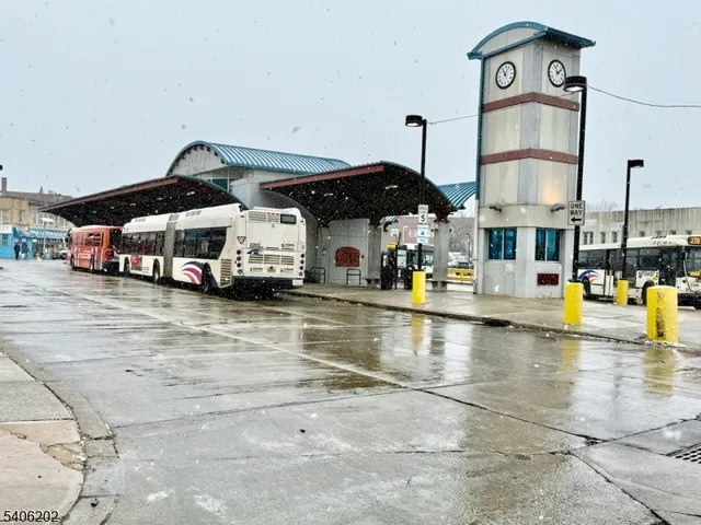a car park with water view