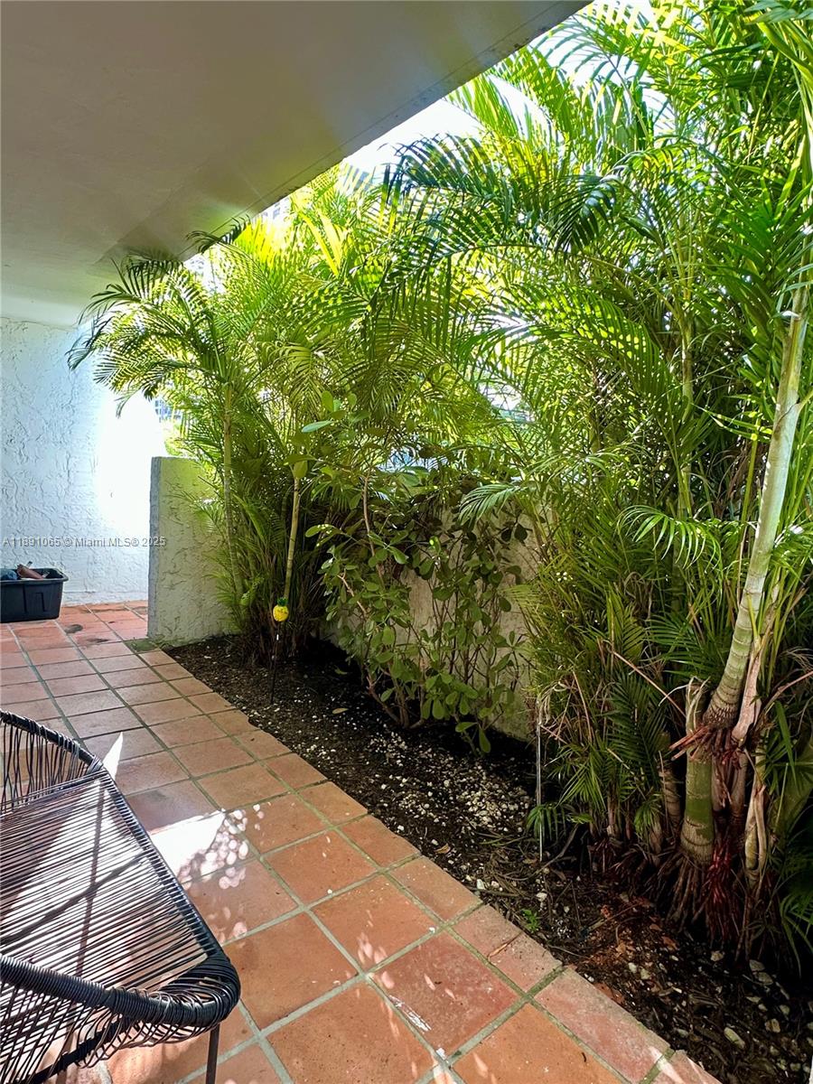 1650 Northeast 115th Street, Unit 102 Miami, FL 33181 - Photo 3 of 18 a view of backyard with plants and outdoor seating