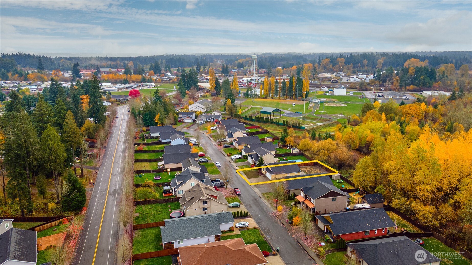 241 Parkside Loop Napavine, WA 98532 - Photo 33 of 34 an aerial view of a house with a ocean view