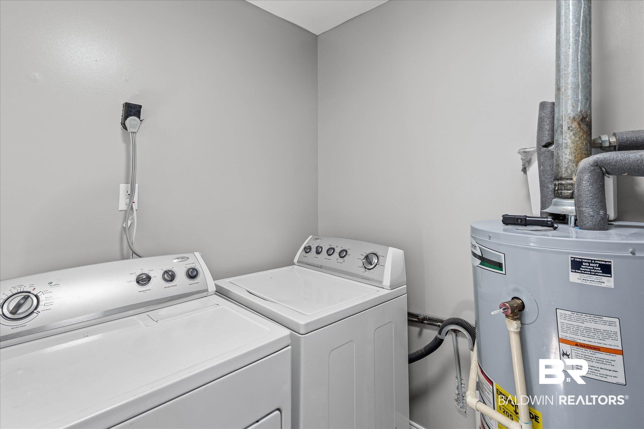5609 Diane Court Mobile, AL 36618 - Photo 18 of 22 Washroom featuring water heater and washer and dryer