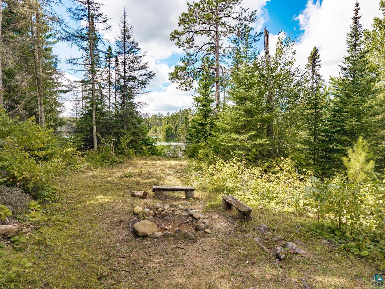 10401 Gunsten Lake Road Isabella, MN 55607 - Photo 24 of 91 Wooded landscape with mature trees, a defined clearing, and a stone-lined fire pit