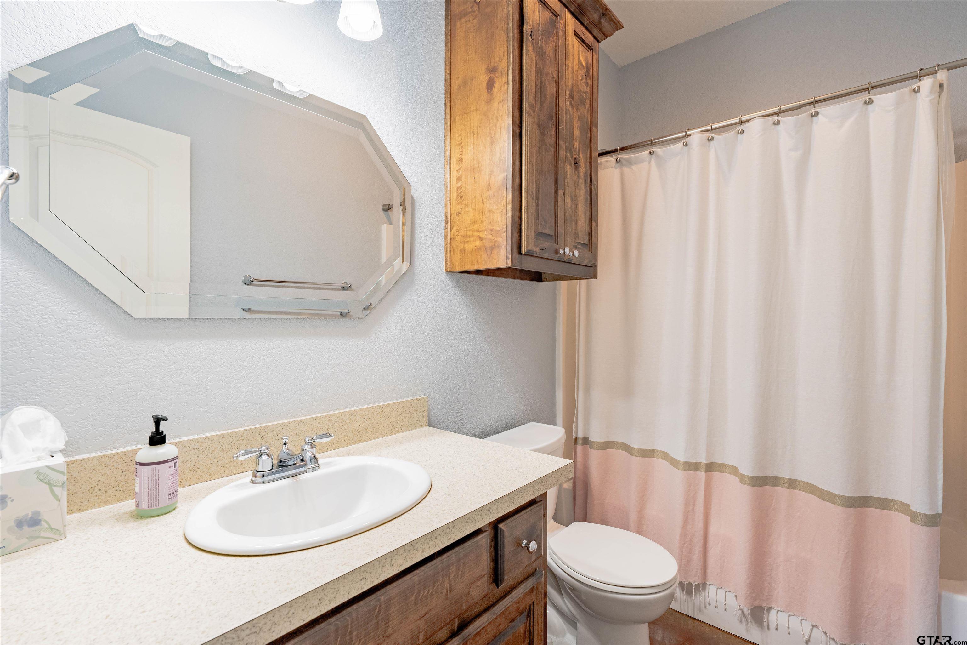 3597 Pedernales North Athens, TX 75752 - Photo 18 of 32 a bathroom with a sink vanity mirror and toilet