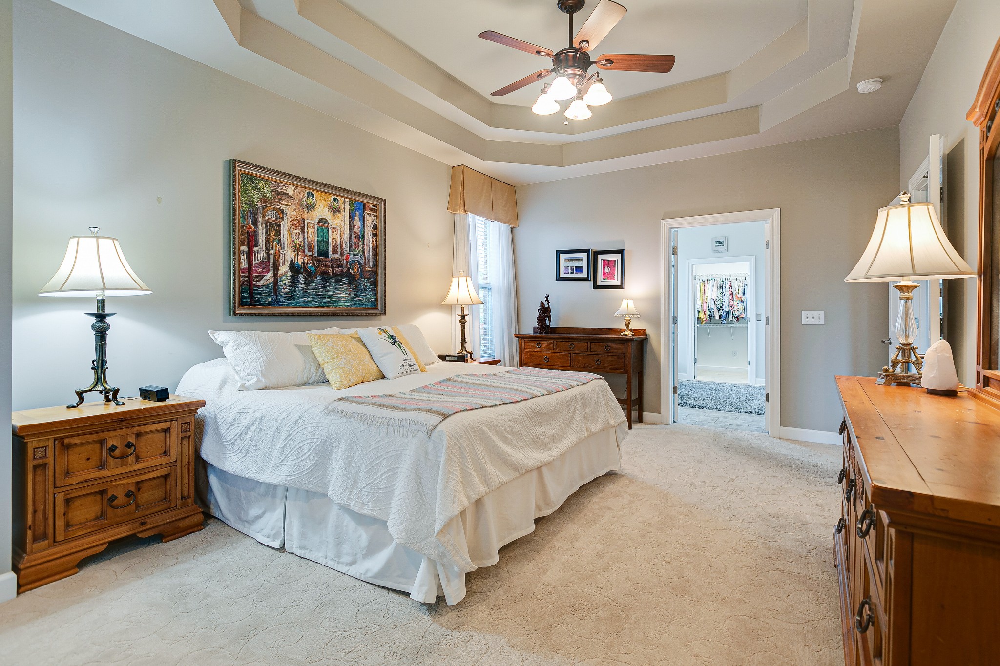 3013 Viewpointe Way Columbia, TN 38401 - Photo 21 of 39 a spacious bedroom with a bed and a chandelier