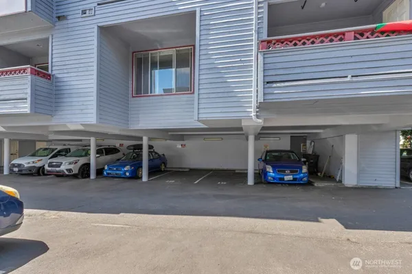 a view of a car garage