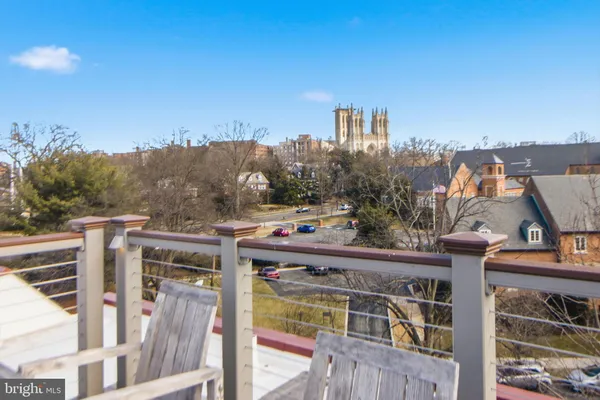 a view of a city from a balcony