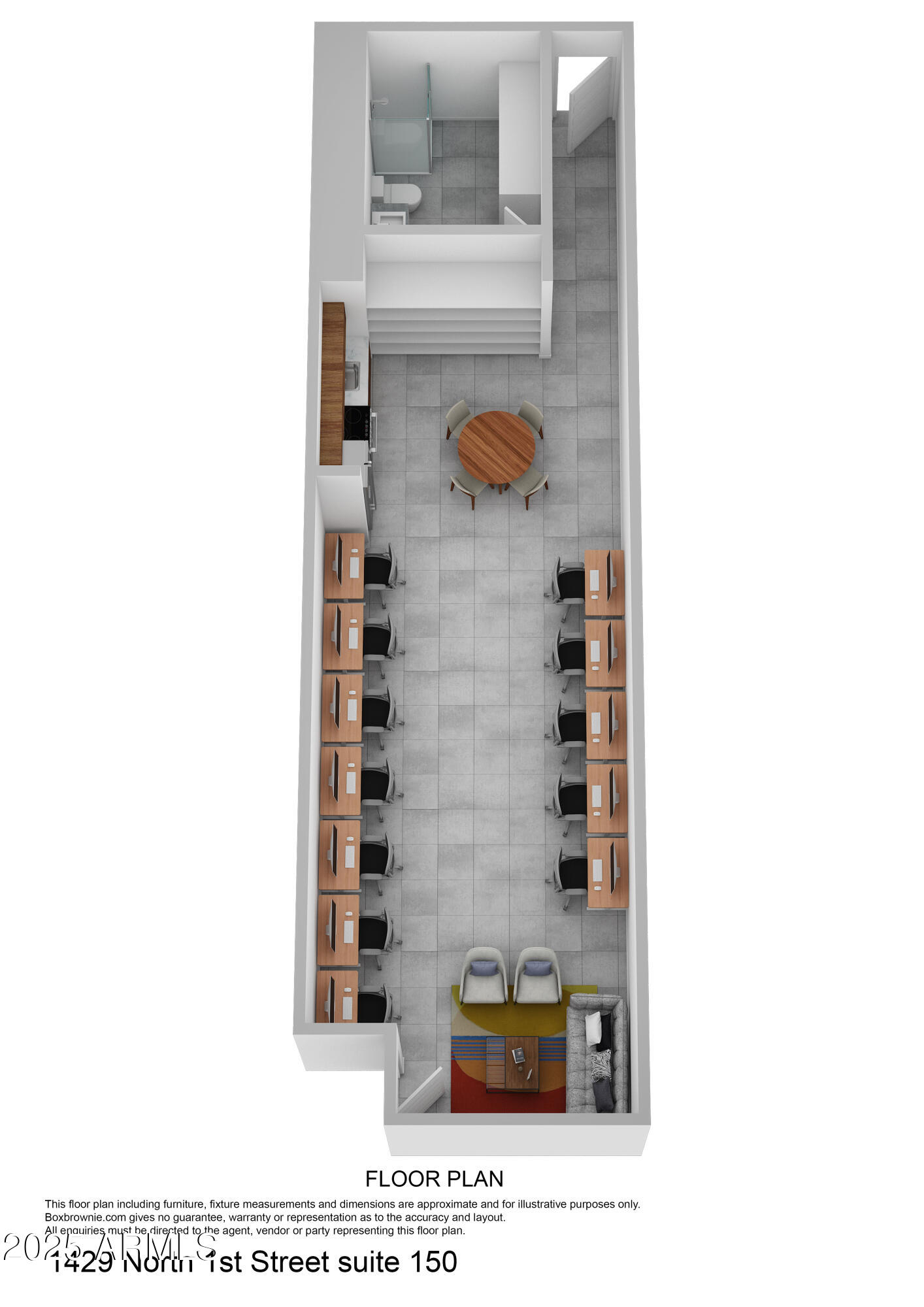 1429 North 1st Street, Unit 150 Phoenix, AZ 85004 - Photo 10 of 10 Suite 150 Commercial 3D layout