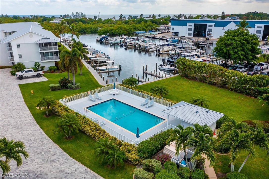 16641 Stringfellow Road, Unit 502 Bokeelia, FL 33922 - Photo 35 of 40 an aerial view of a house with outdoor space lake view and lake view