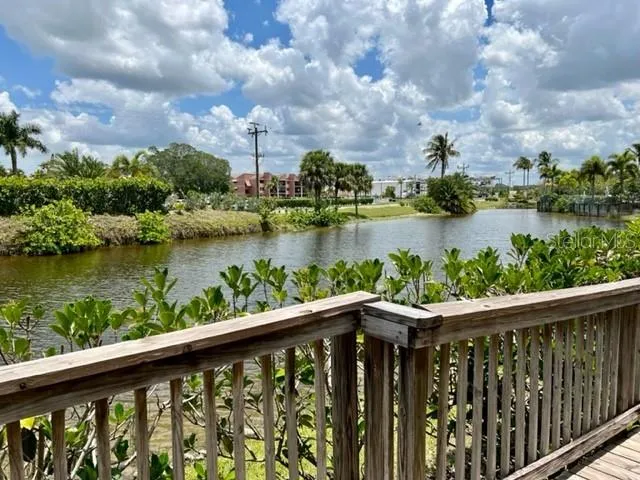 a view of a lake from a balcony