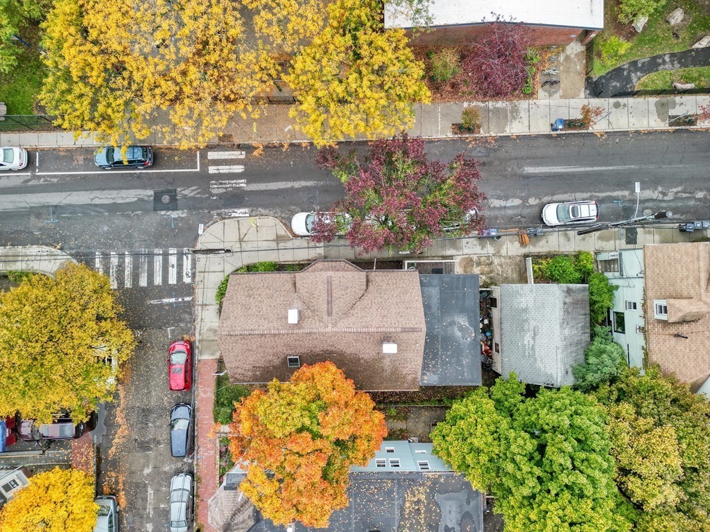 31-33 Rockingham Street Cambridge, MA 02139 - Photo 20 of 22 an aerial view of a house with a swimming pool