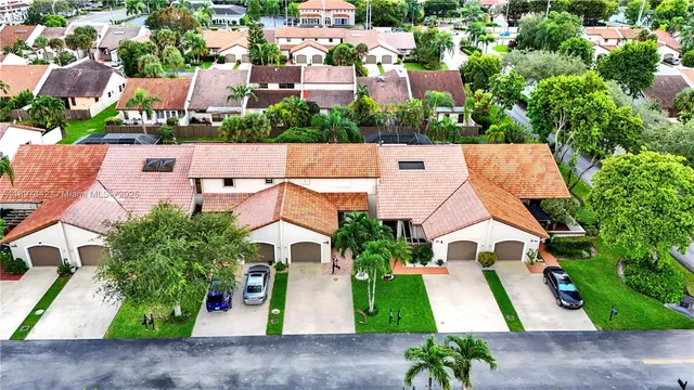 an aerial view of multiple houses