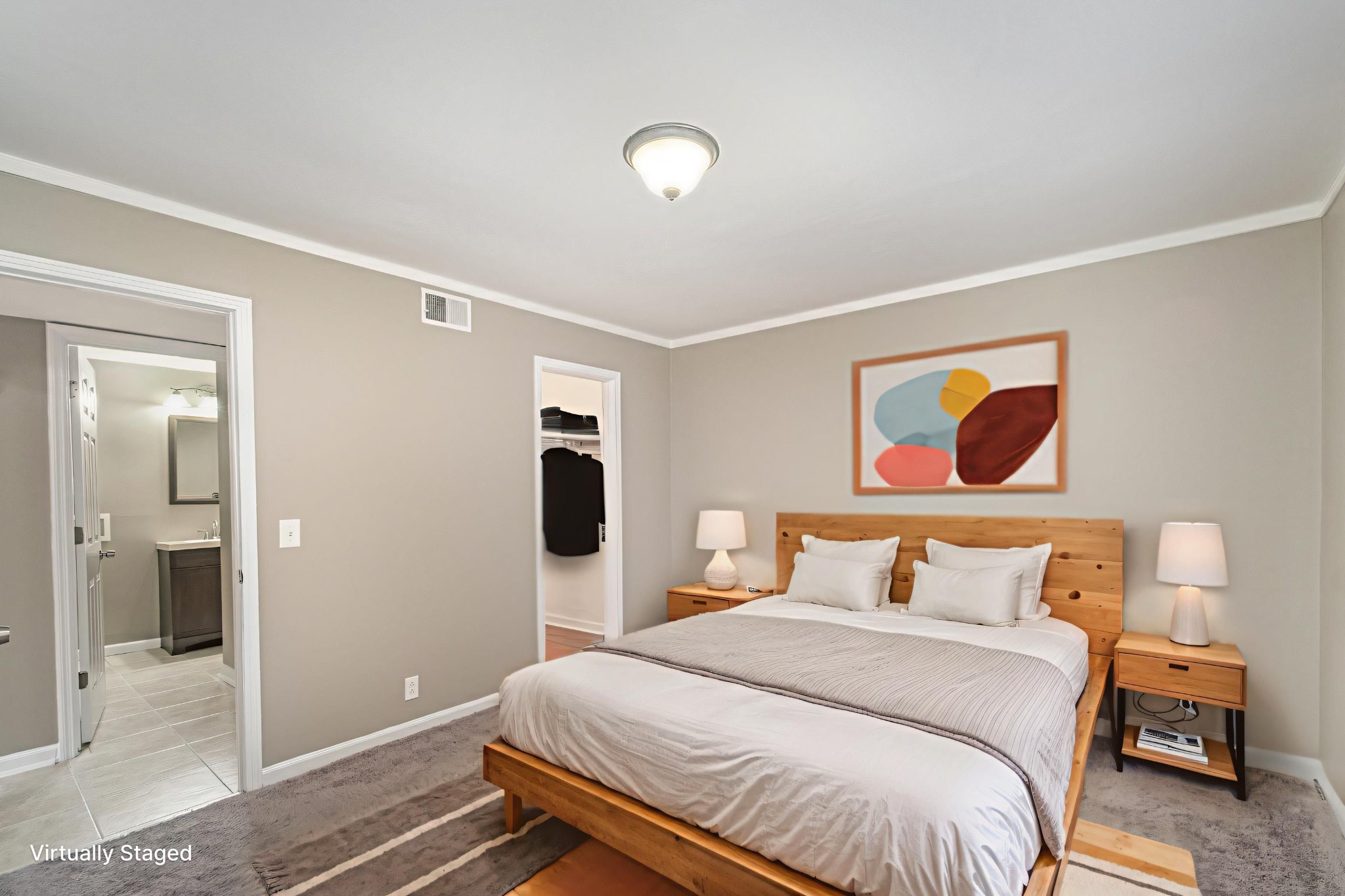 500 Paragon Mills Road, Unit N1 Nashville, TN 37211 - Photo 18 of 31 a bedroom with a bed and a painting on the wall