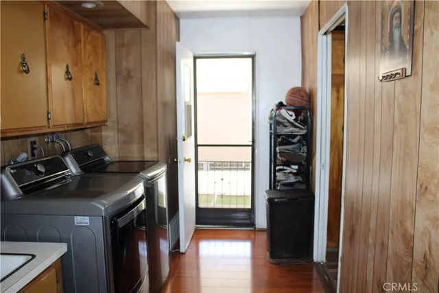 a utility room with washer and dryer