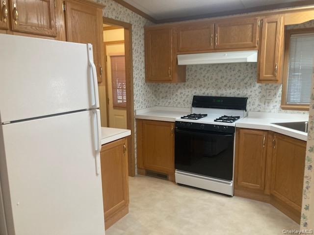 1661 Old Country Road Riverhead, NY 11901 - Photo 5 of 12 a kitchen with a refrigerator sink and stove