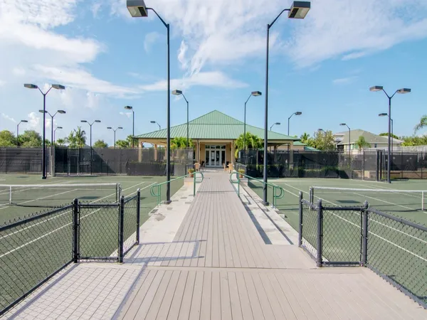 a view of a terrace with yard