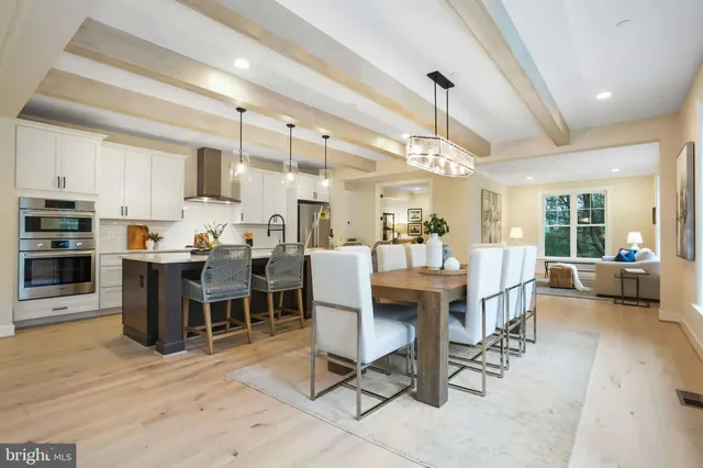a view of a dining room kitchen and livingroom