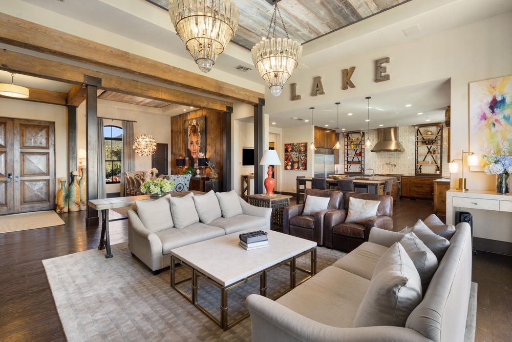 14423 Ridgetop Terrace Austin, TX 78732 - Photo 14 of 49 a living room with furniture and a chandelier