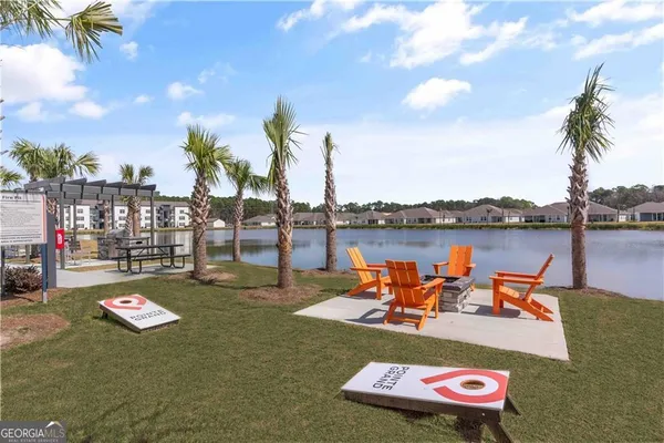 a outdoor space with patio furniture