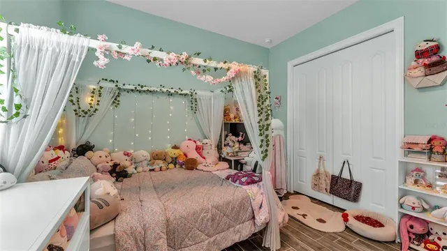 a view of a backyard with a garden