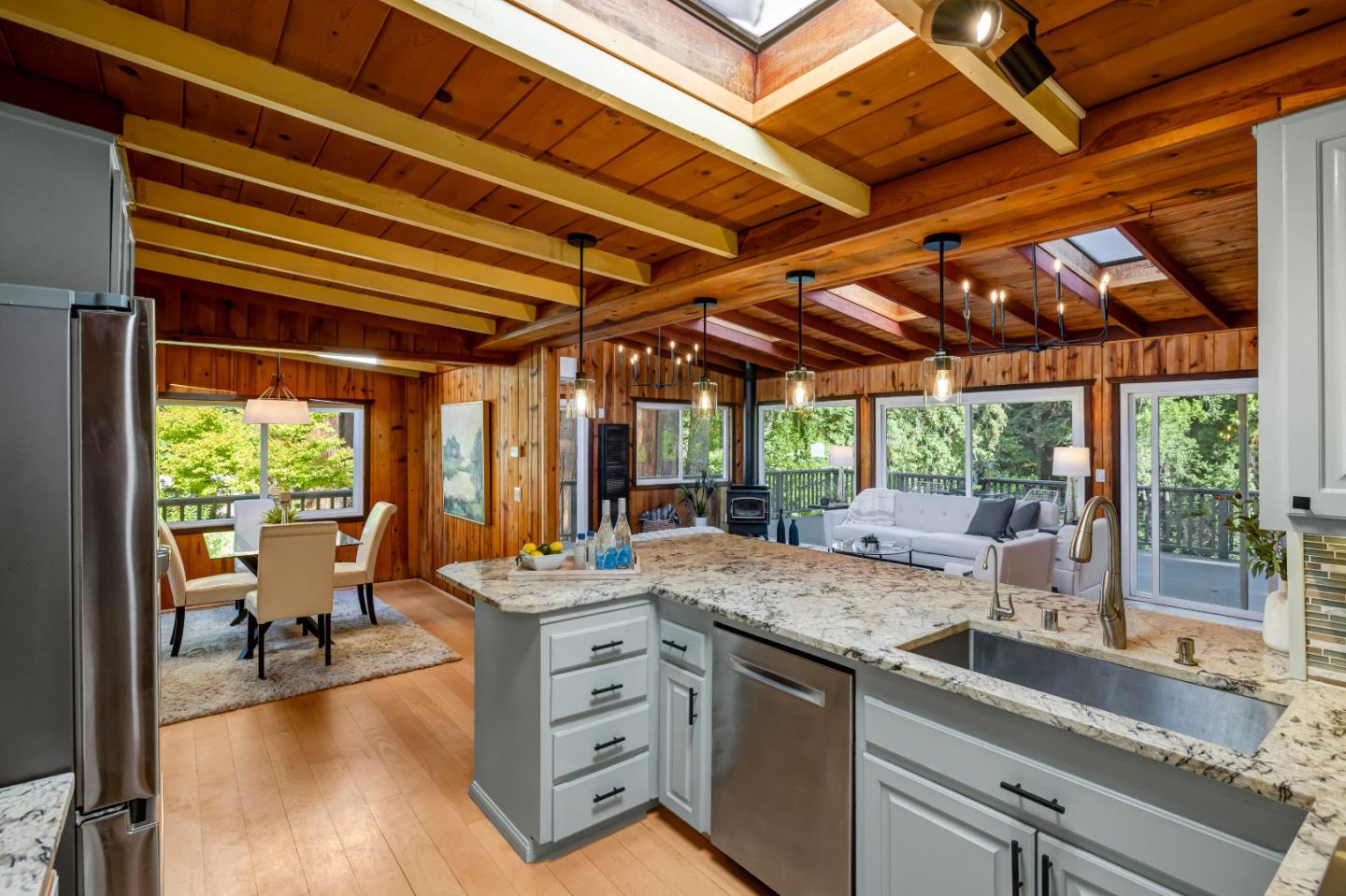 220 Lazy Woods Road Felton, CA 95018 - Photo 14 of 69 a view of a kitchen with granite countertop lots of counter space