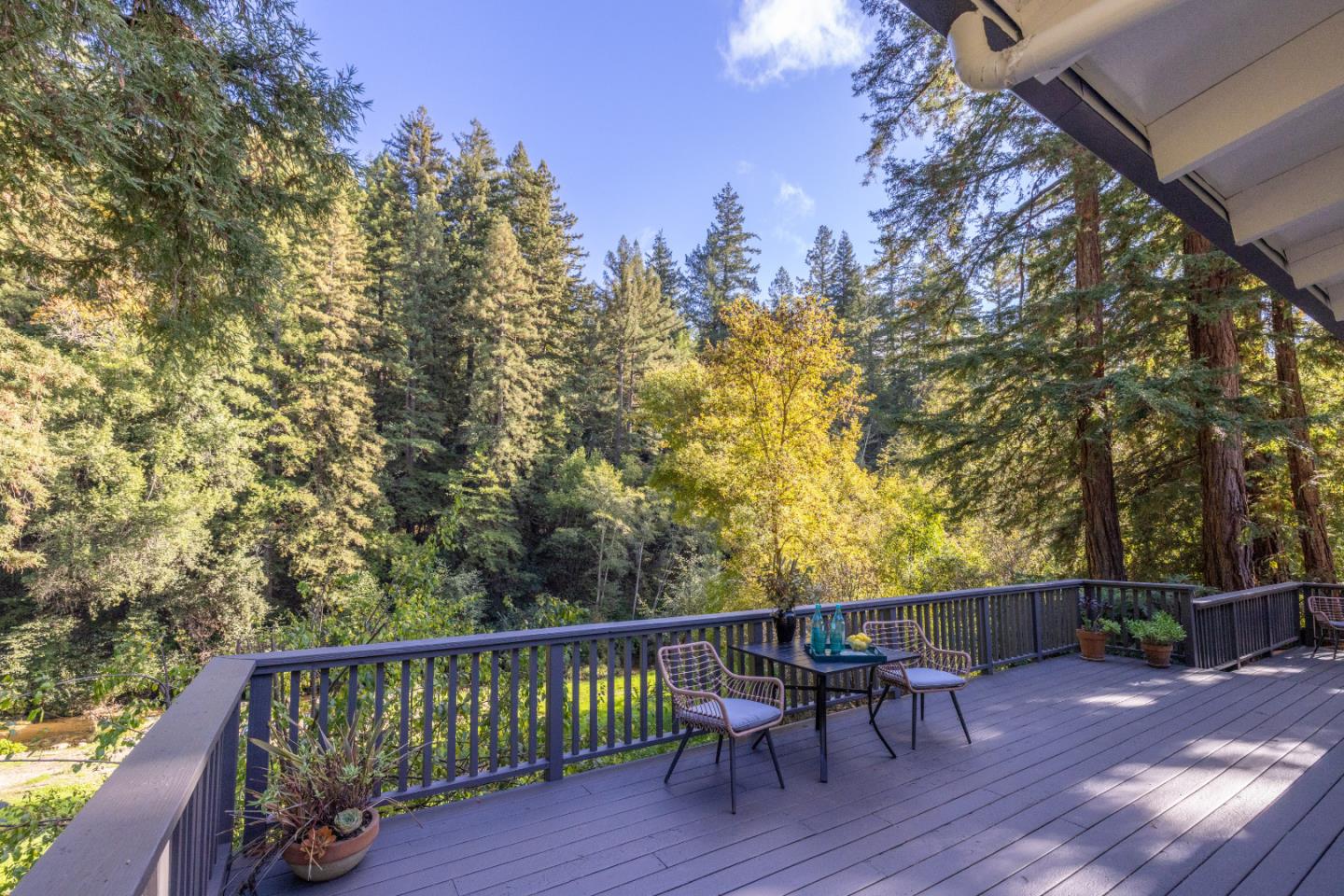 220 Lazy Woods Road Felton, CA 95018 - Photo 33 of 69 a view of balcony with furniture and wooden floor