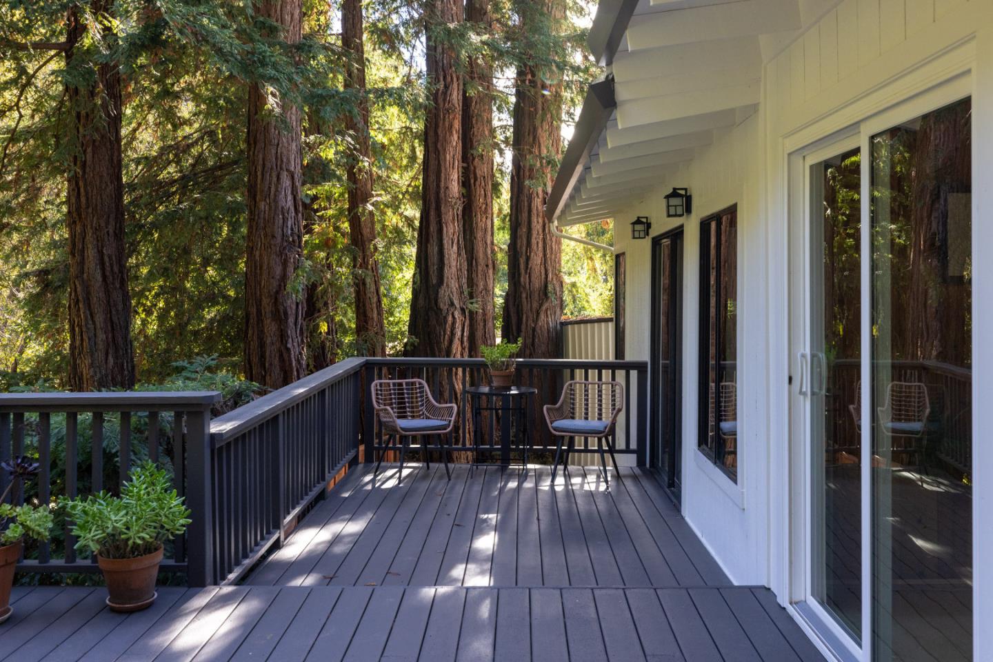 220 Lazy Woods Road Felton, CA 95018 - Photo 36 of 69 a view of balcony with furniture and wooden floor
