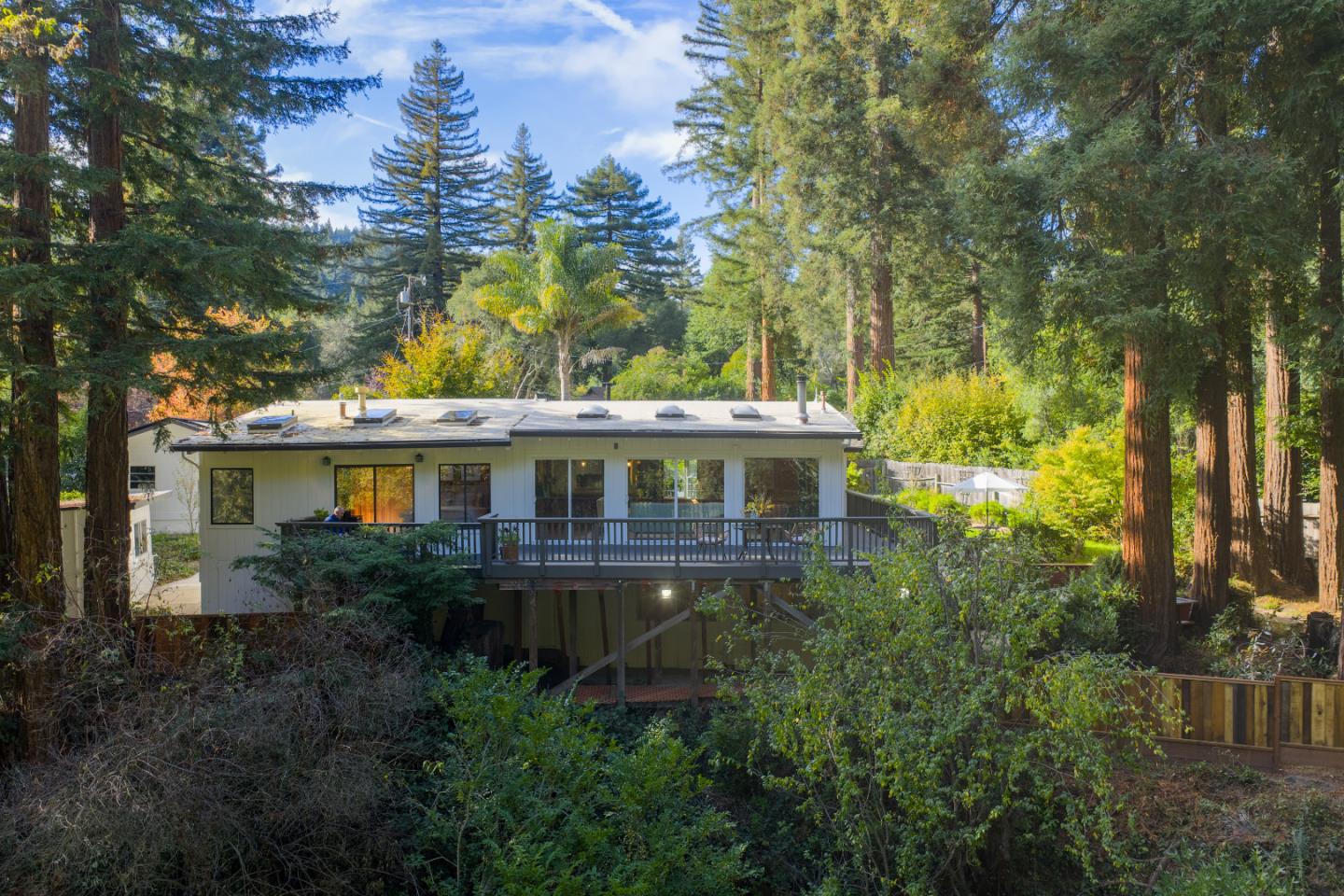 220 Lazy Woods Road Felton, CA 95018 - Photo 39 of 69 a view of a house with a garden