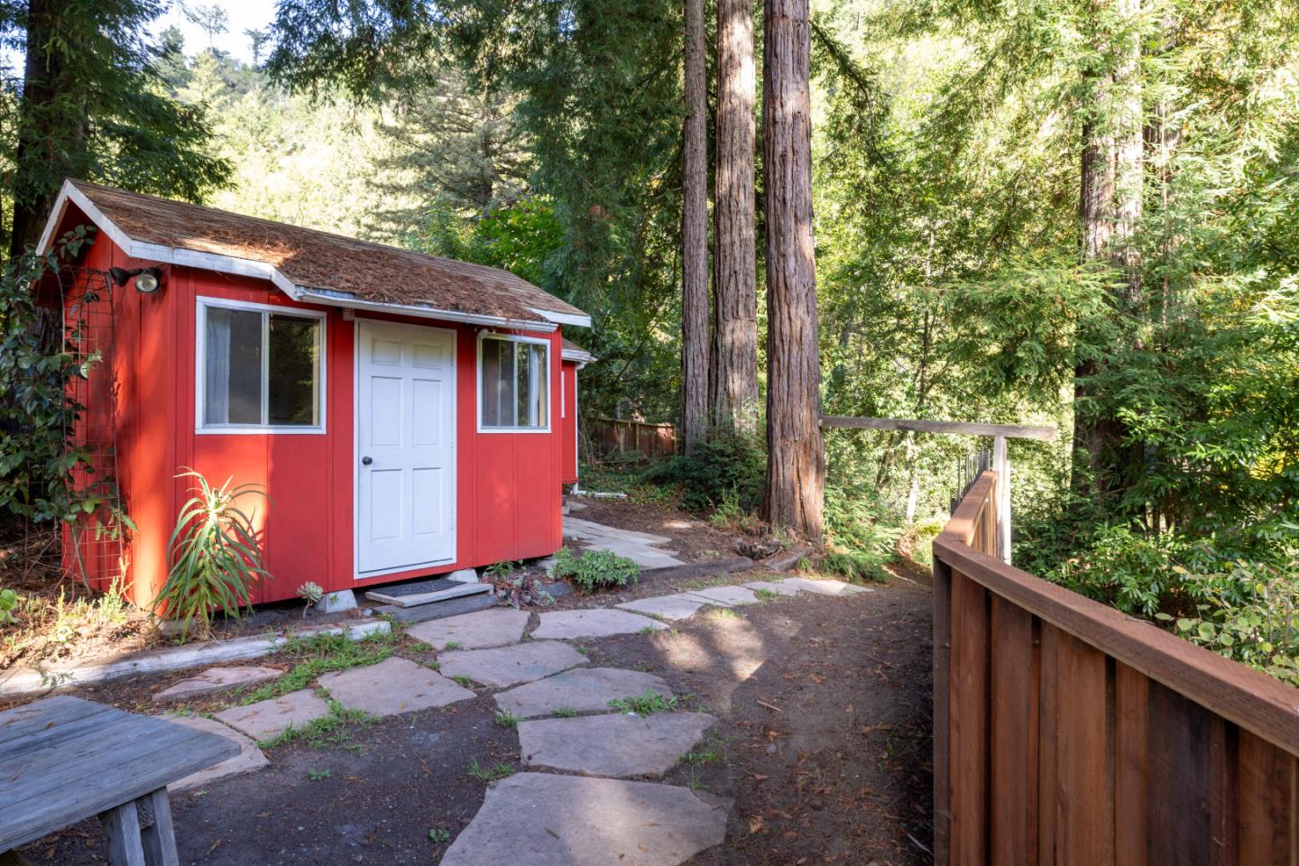 220 Lazy Woods Road Felton, CA 95018 - Photo 50 of 69 a view of a small house with a tree in the background