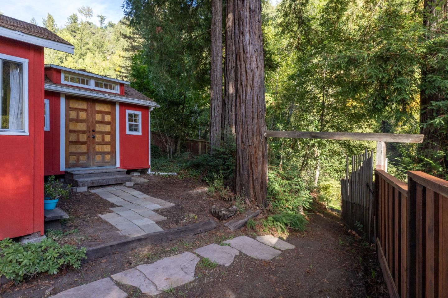 220 Lazy Woods Road Felton, CA 95018 - Photo 54 of 69 a view of a house with backyard and trees