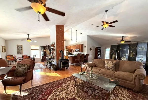 a living room with furniture