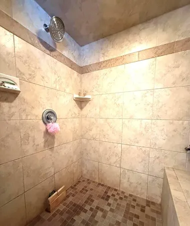 a bathroom with a shower