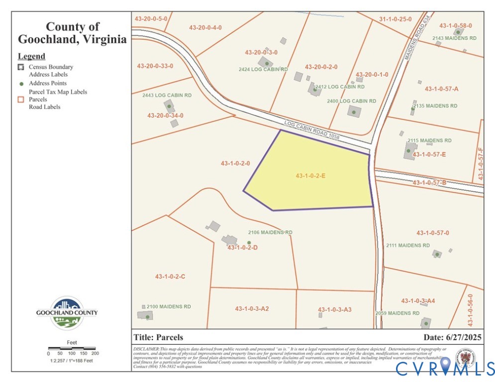 Lot 1 Maidens Road Maidens, VA 23102 - Photo 2 of 36 featuring property boundaries highlighted