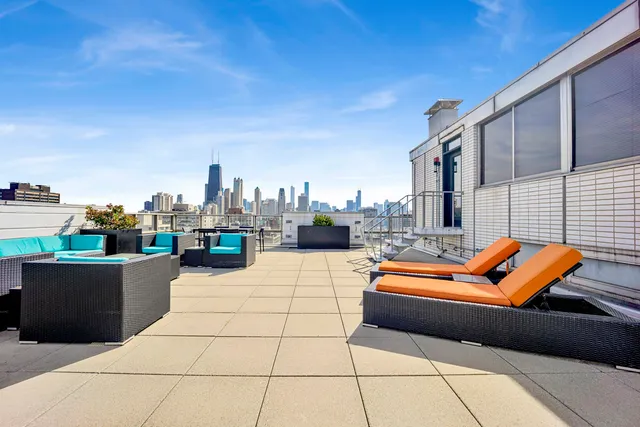 a outdoor space with patio furniture