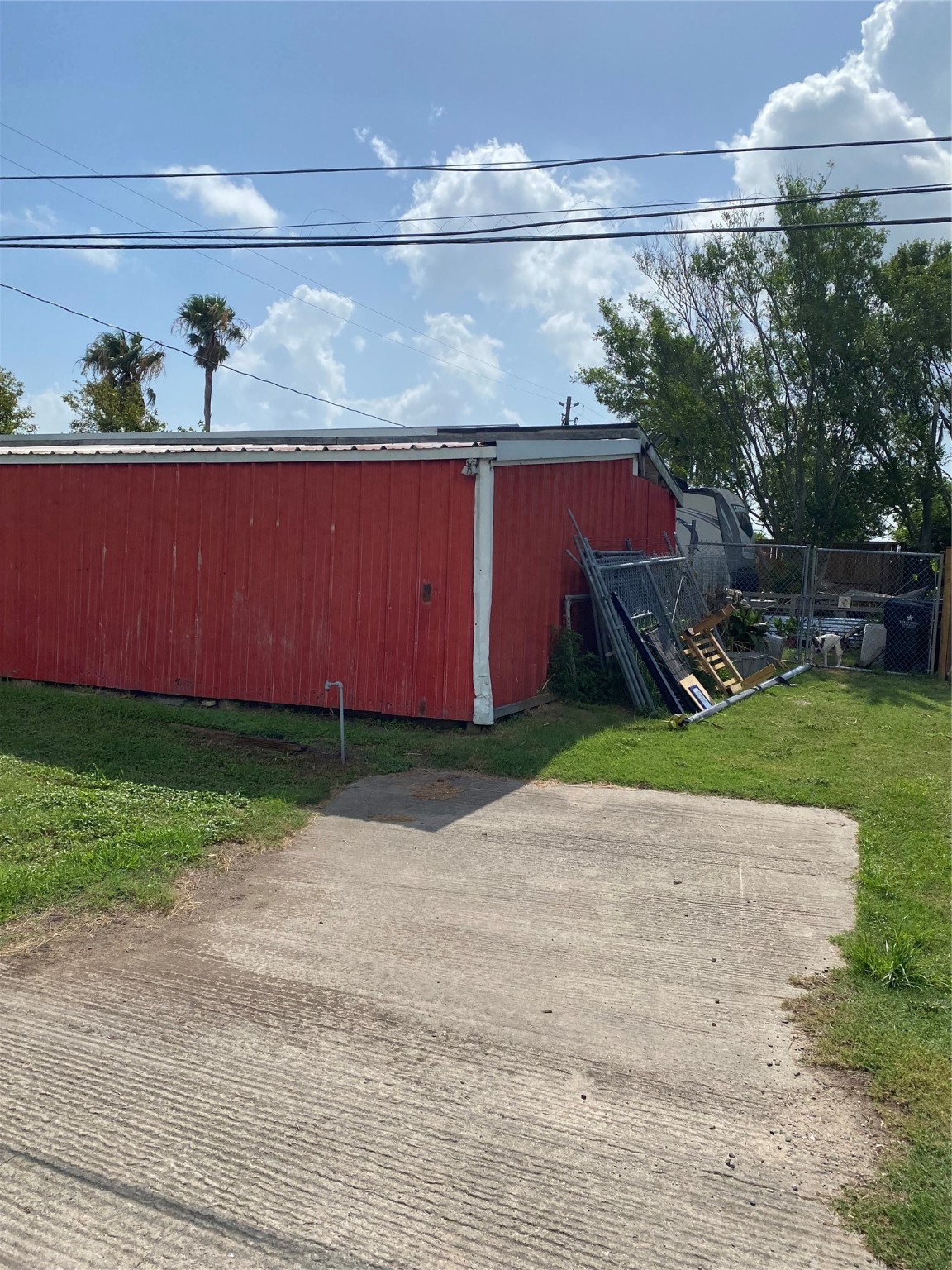a view of backyard with green space