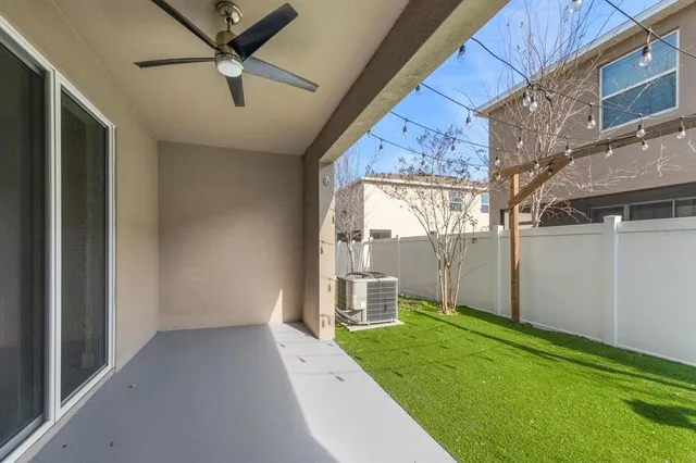a view of a backyard with plants
