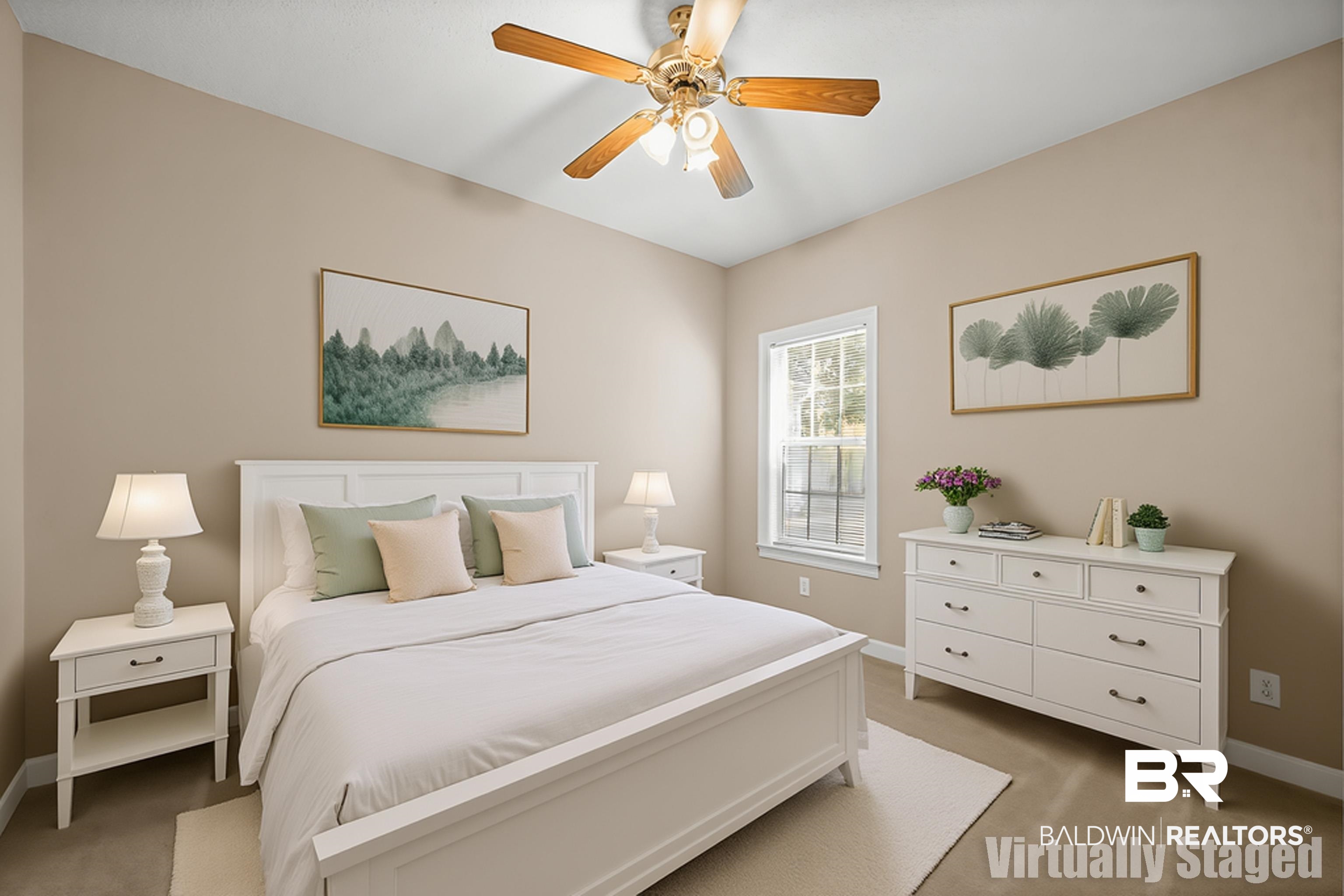 27 Cottage Drive Fairhope, AL 36532 - Photo 22 of 33 Virtually staged Carpeted bedroom with baseboards and ceiling fan