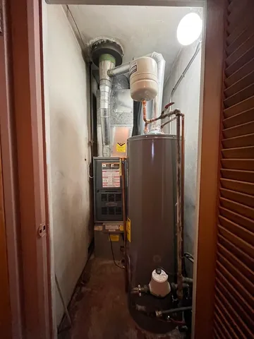 a close view of water heater room