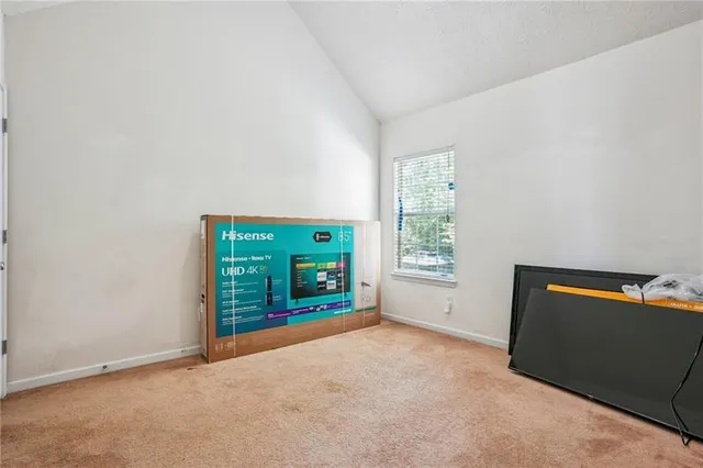 an empty room with windows