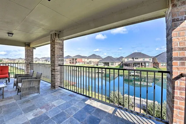 a view of a city from a balcony