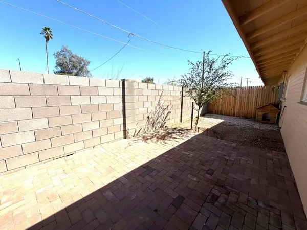 a view of a backyard