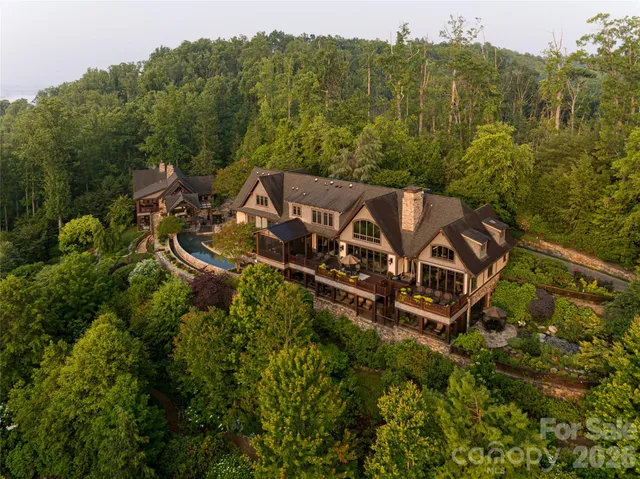 a living room with furniture a fireplace a rug and a large window