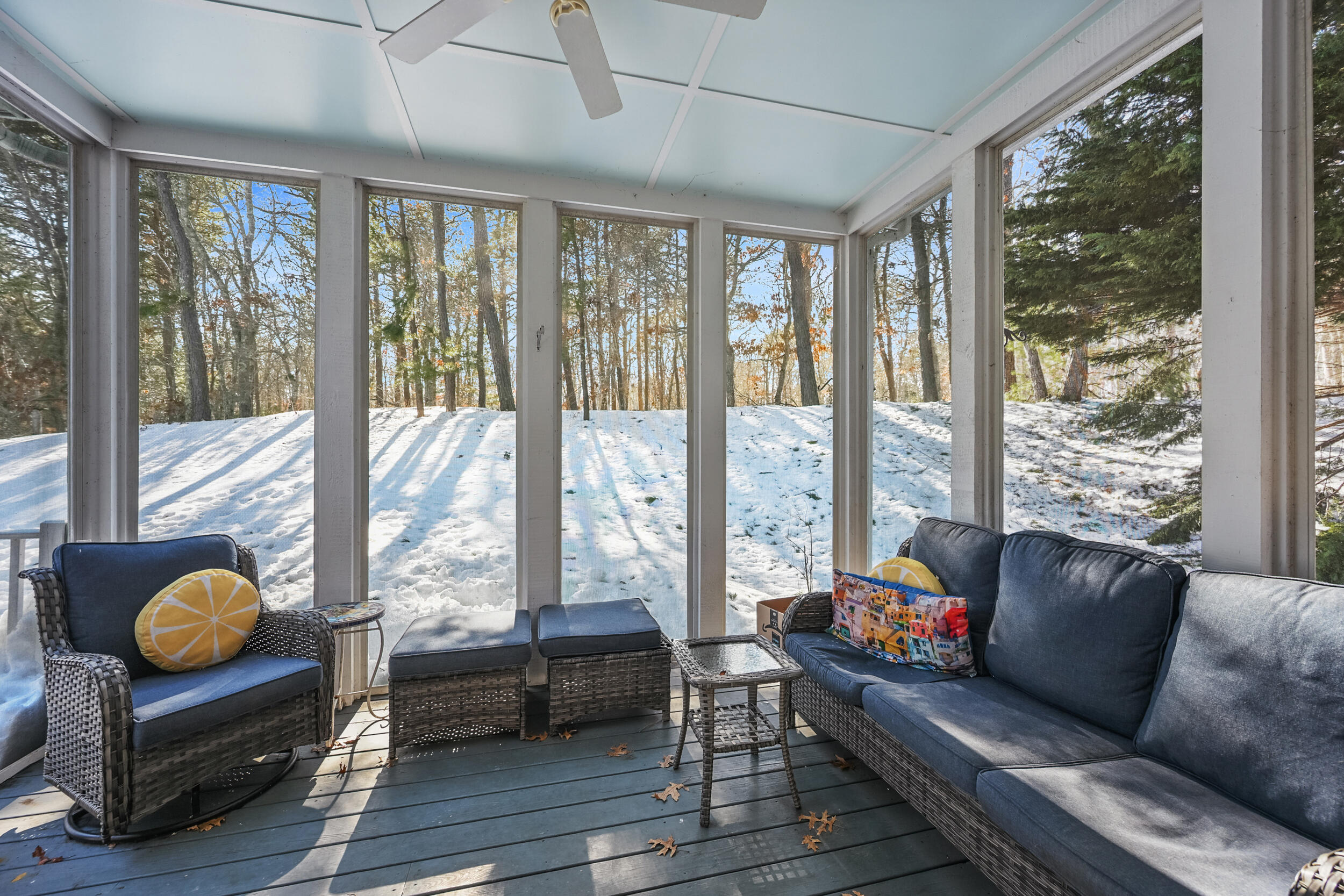 22 Stratford Ridge, Unit 22 Mashpee, MA 02649 - Photo 23 of 38 a living room with furniture and a floor to ceiling window